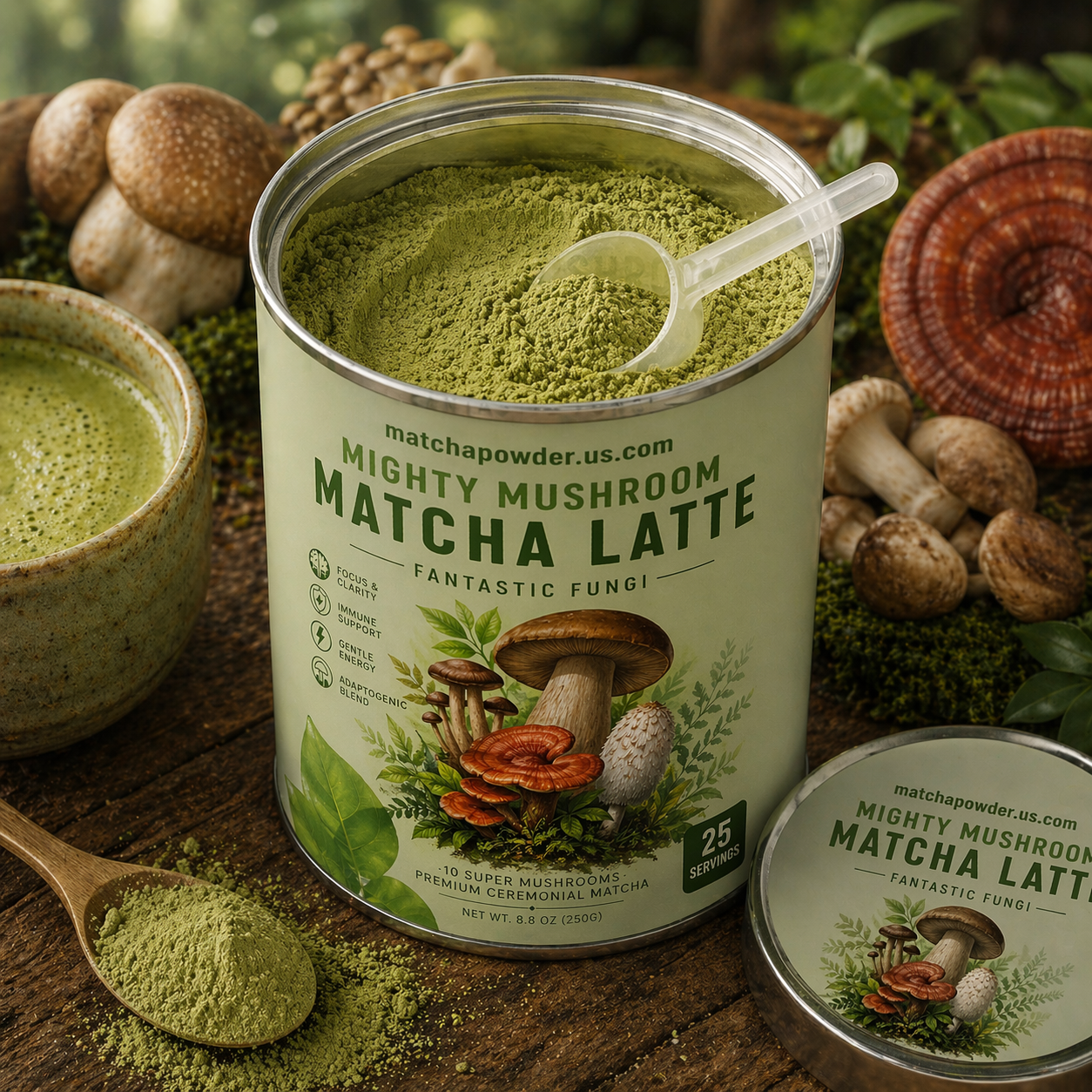 Mighty Mushroom Matcha Latte (Fantastic Fungi)
