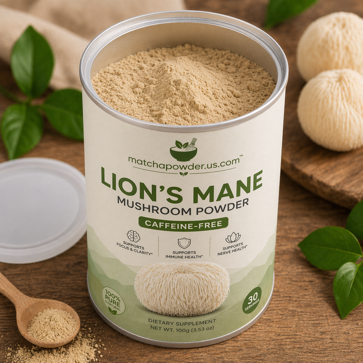 Lion's Mane Mushroom Powder (Caffeine-Free) Lion's Mane Mushroom Powder (Caffeine-Free)