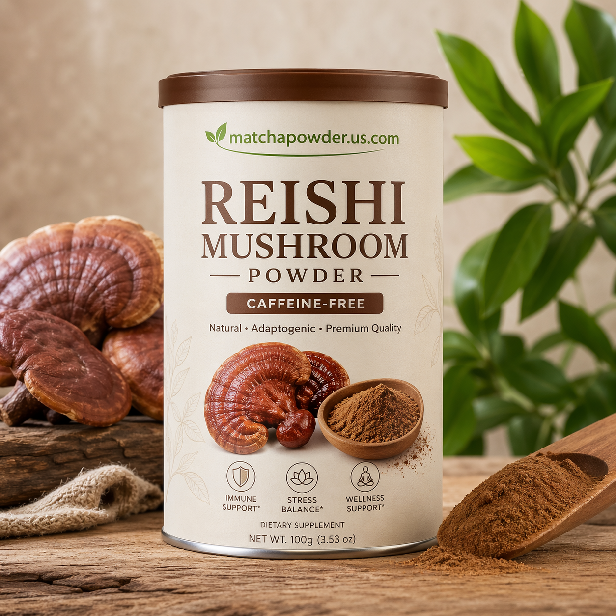 Reishi Mushroom Powder-Caffeine-Free