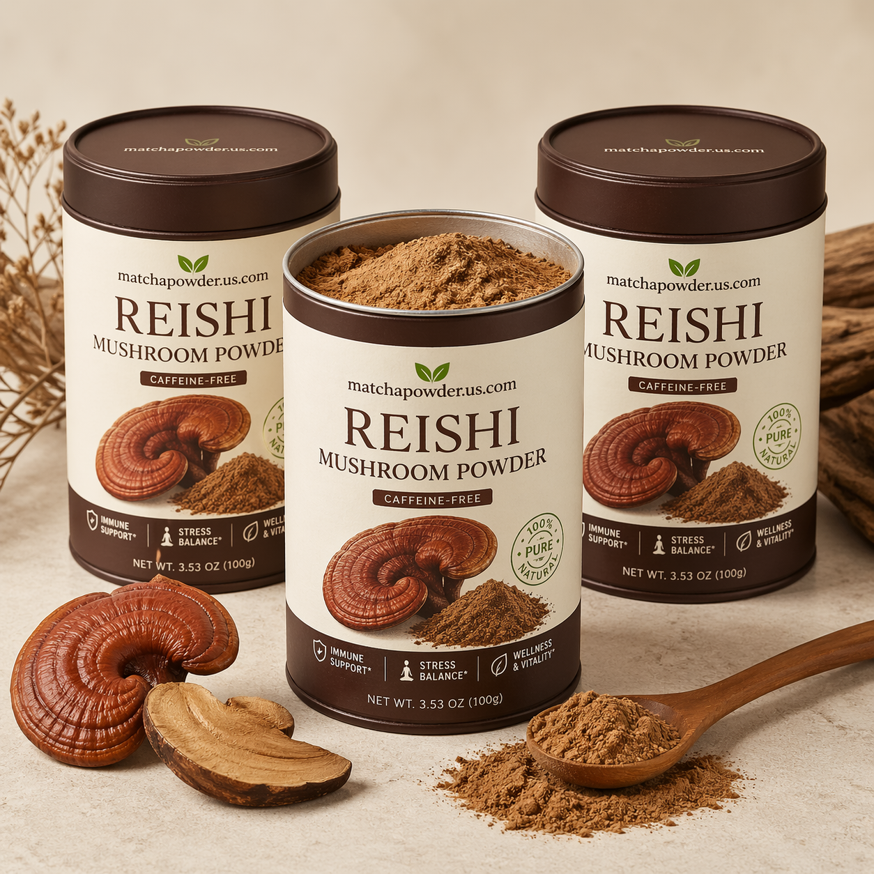 Reishi Mushroom Powder-Caffeine-Free