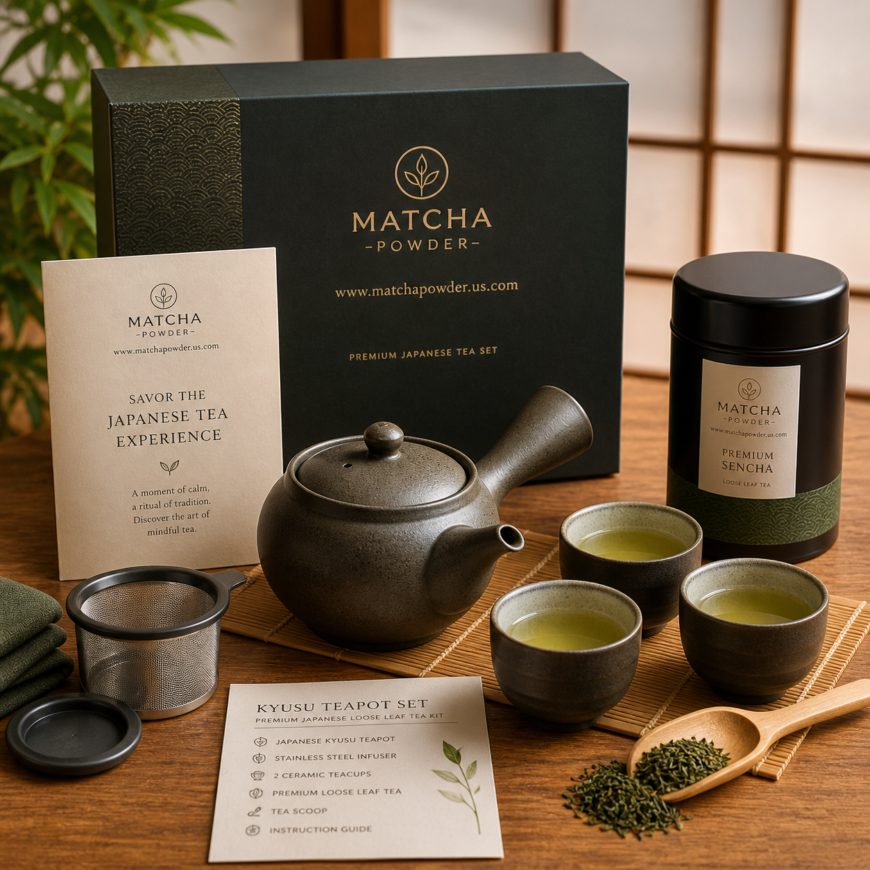 Japanese Kyusu Teapot Set | Loose Leaf Tea Kit