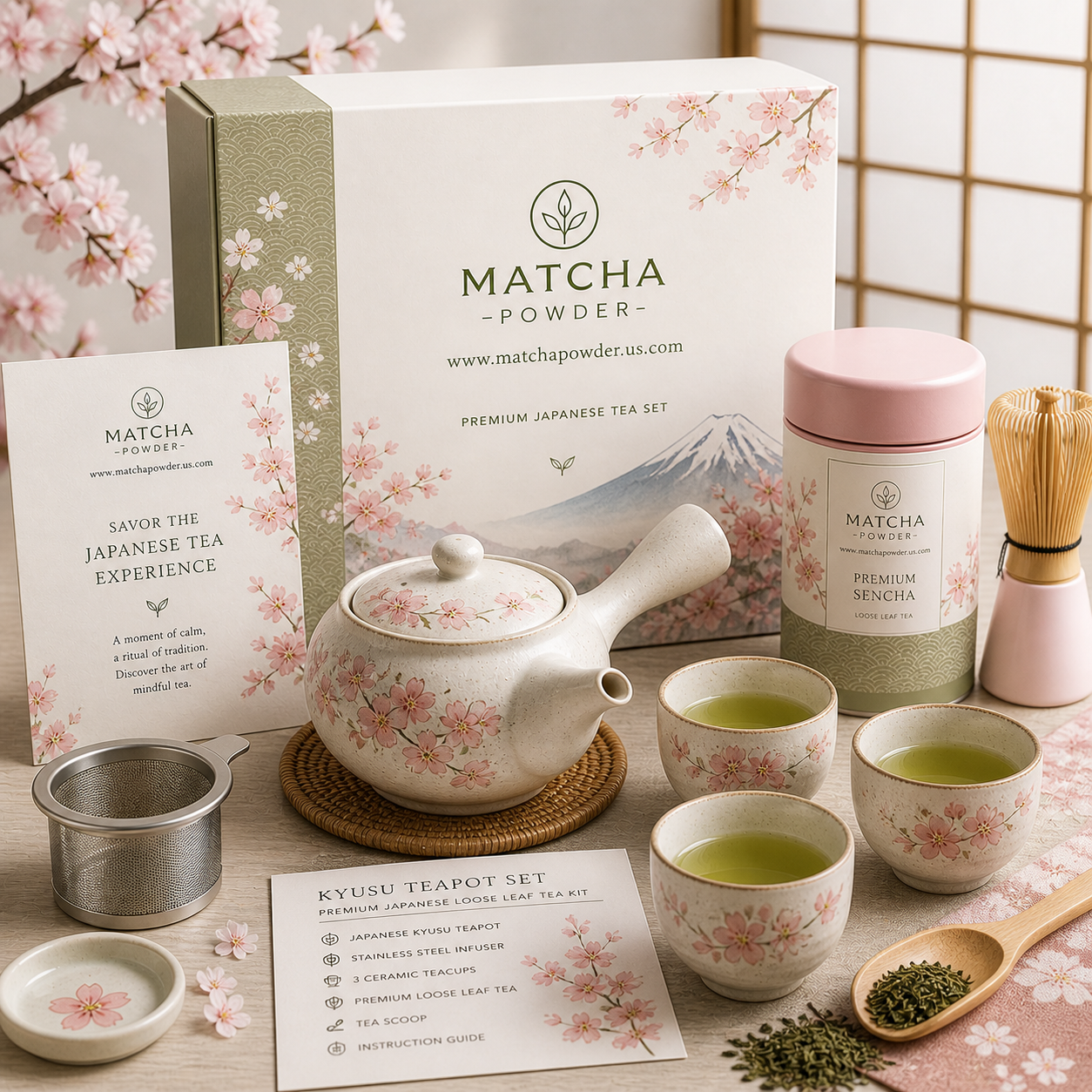Japanese Kyusu Teapot Set | Loose Leaf Tea Kit Japanese Kyusu Teapot Set | Loose Leaf Tea Kit