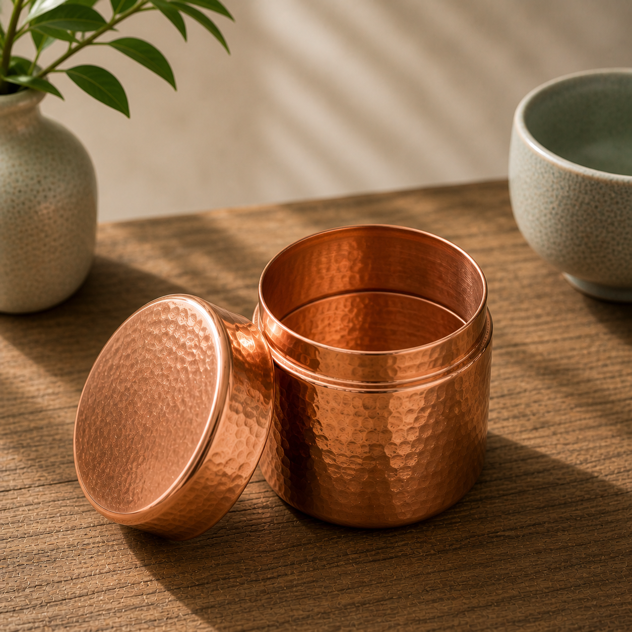 Copper Matcha Caddy | Japanese Tea Storage Chazutsu